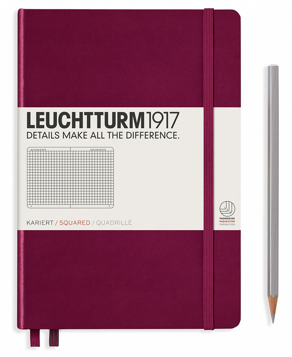  «Блокнот Leuchtturm1917 в клетку Винный (359694)», бренда Leuchtturm1917 - фото №1
