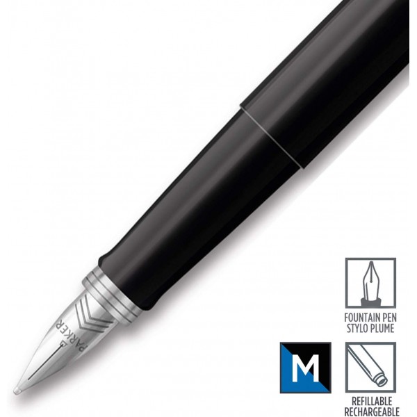 «Ручка перьевая Parker Jotter 17 Standart Black CT FP M (15 612)», бренда Parker - фото №1