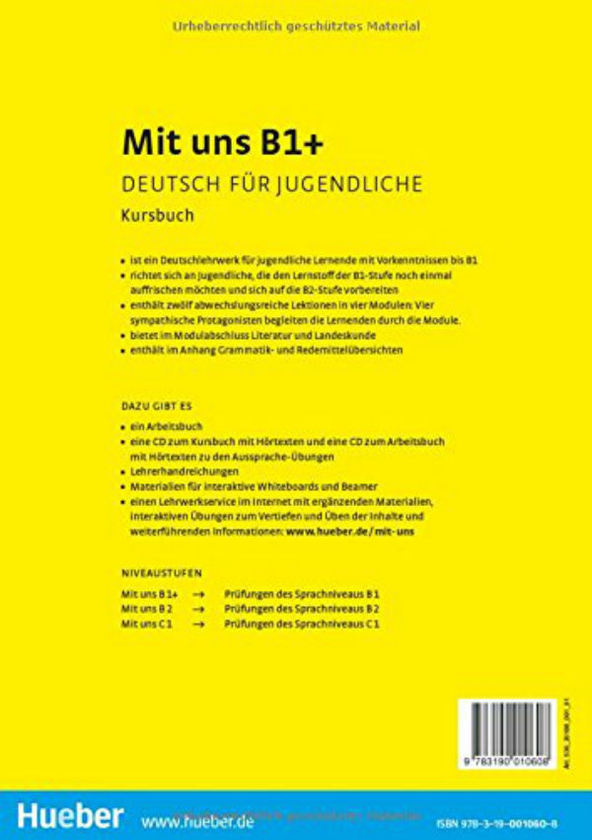 Паперова книга «Mit uns B1+ Kursbuch», авторів Крістіан Сеут, Анна Брейтсаметтер, Клаус Лілл, Маргарета Томасен - фото №1