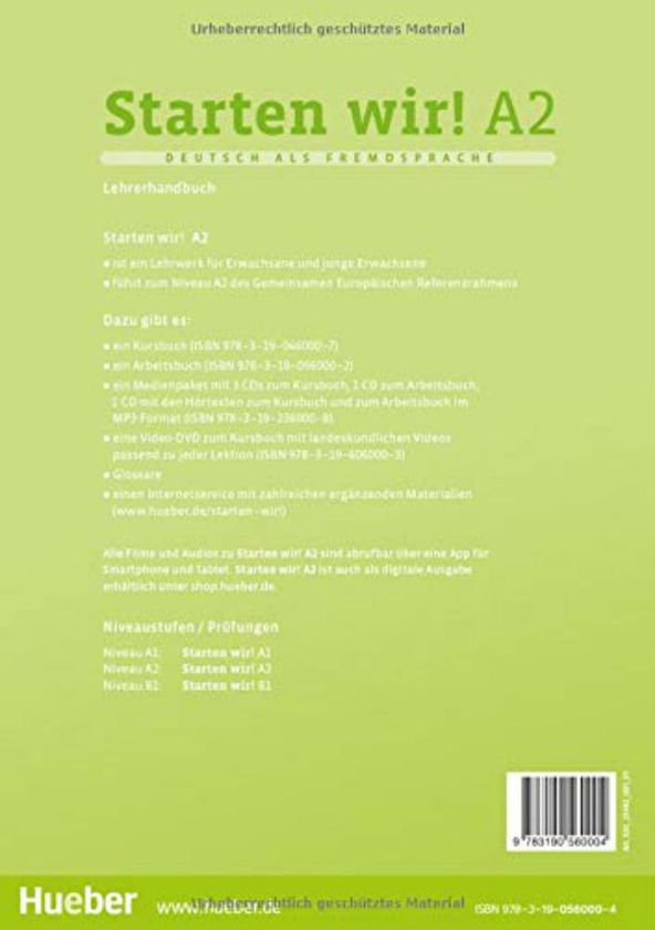 Бумажная книга «Starten wir! A2: Deutsch als Fremdsprache/Lehrerhandbuch», автор Синем Шейрер - фото №1