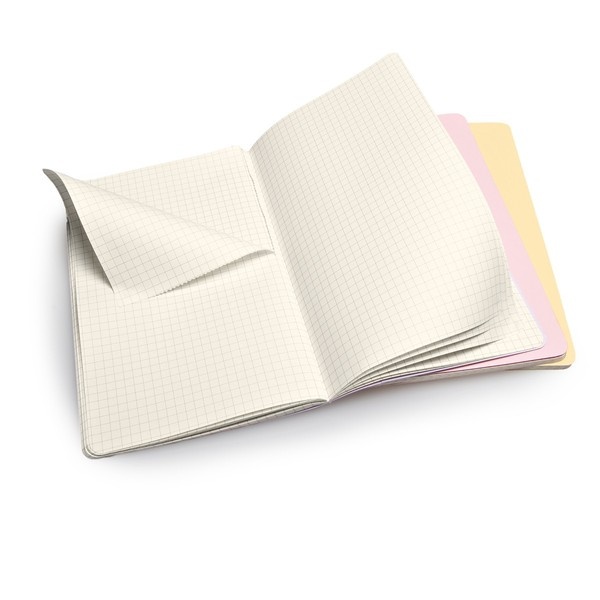 «Блокнот Moleskine Cahier средний клетка пастельный 3 шт (CHA17)», бренда Moleskine - фото №1