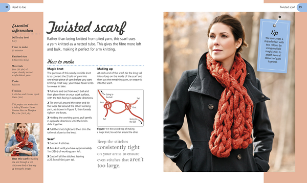 Бумажная книга «Arm Knitting: 30 No-Needle Projects for you and your Home» - фото №1