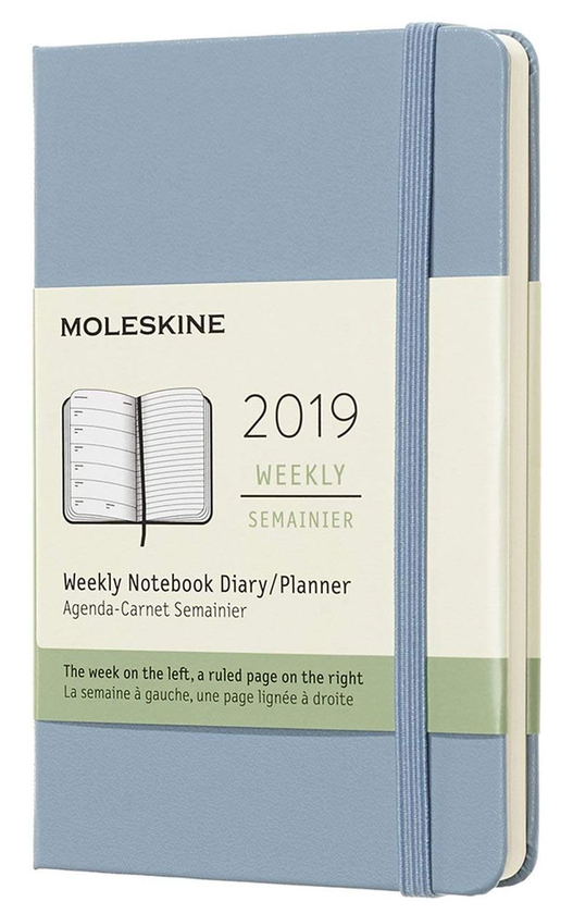  «Еженедельник карманный Moleskine на 2019 год голубой (DHB3612WN2Y19)», бренда Moleskine - фото №1