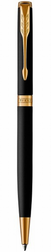«Ручка кулькова Parker Sonnet 17 Slim Matte Black Lacquer GT BP (84 831)», бренду Parker - фото №1