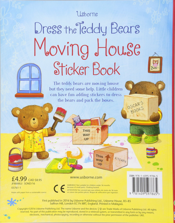 Бумажная книга «Dress the Teddy Bears. Moving House Sticker Book», автор Фелисити Брукс - фото №1