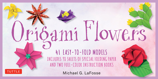 Бумажная книга «Origami Flowers Kit», автор Майкл Г. Лафосс - фото №1
