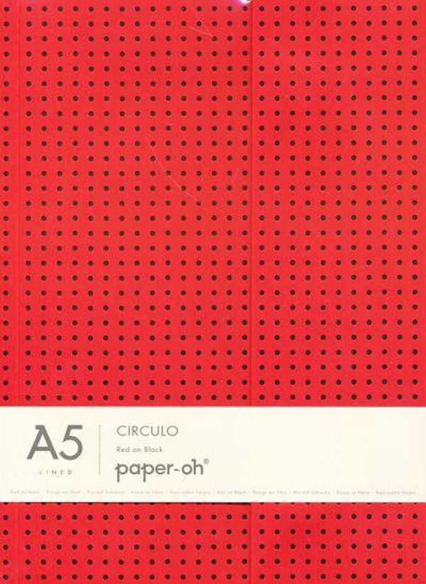 «Записная книжка Paper-Oh Circulo A5 красная на черном в линию (OH9016-8)» - фото №1