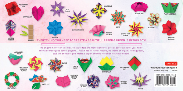 Бумажная книга «Origami Flowers Kit», автор Майкл Г. Лафосс - фото №1