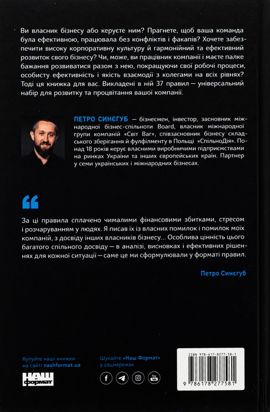 Паперова книга «PRO 37 правил і принципів бізнесу», автор Петро Синєгуб - фото №1