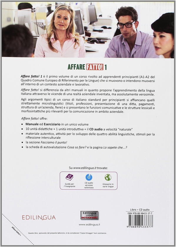 Бумажная книга «Affare fatto! 1 Manuale ed Eserciziario + CD Audio», автор Николо Аманити - фото №1