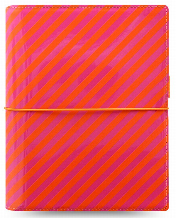  «Органайзер Filofax Domino Patent A5 Orange/Pink Stripes (18-022574)», бренда Filofax - фото №1