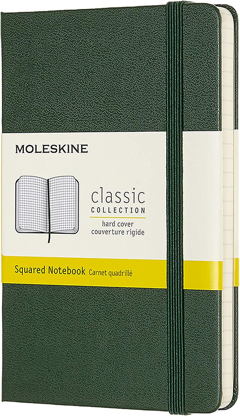  «Блокнот карманный Moleskine Classic Клетка Миртовый Зеленый (MM712K15)», бренда Moleskine - фото №1