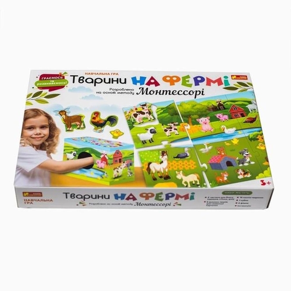  «Настільна гра Ranok-Creative Тварини на фермі 4 в 1. Методика Монтессорі (10156012У)», бренда Ranok-Creative - фото №1