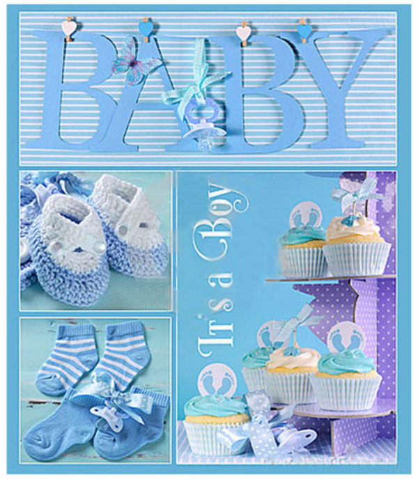 «Фотоальбом EVG 10x15x56 Baby collage Blue (BKM4656 Baby collage Blue UA)», бренда EVG - фото №1