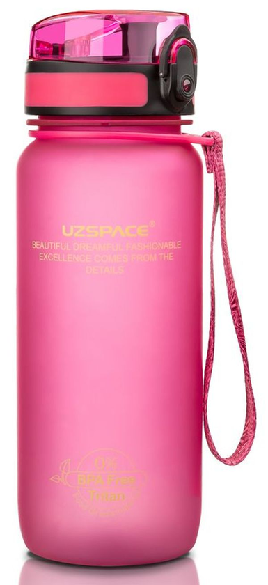  «Бутылка для воды Uzspace 650 мл розовая (3037pink)», бренда Uzspace - фото №1