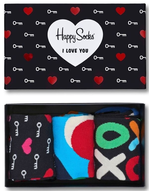  «Носки Happy Socks I Love You Gift Box 3 пары 36-40 р (XHEA08-9000)», бренда Happy Socks - фото №1