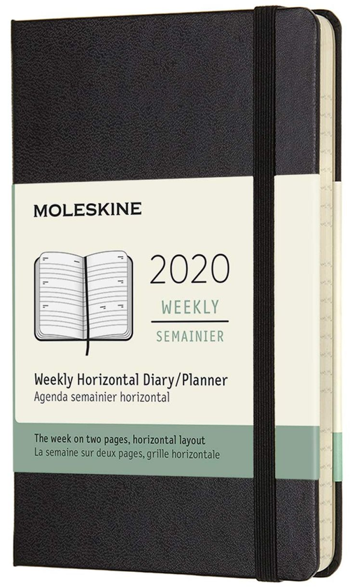  «Еженедельник карманный Moleskine на 2020 год Горизонтальный Черный (DHB12WH2Y20)», бренда Moleskine - фото №1