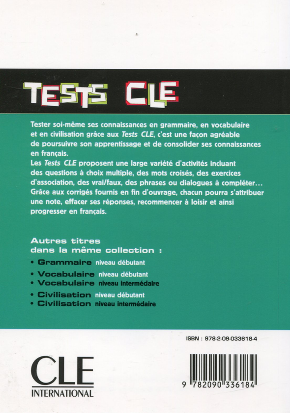 Бумажная книга «Tests CLE Grammaire Intermediaire», автор Джованна Темпеста - фото №1