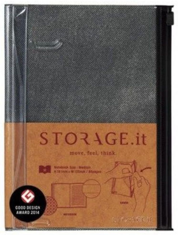  «Блокнот Storage.it Denim L Черный (STI-NB50-B)», бренда Storage.it - фото №1
