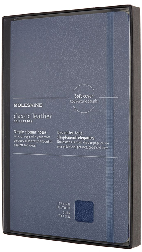  «Блокнот Moleskine Leather Линейка Синий (LCLH31SB41BOX)», бренда Moleskine - фото №1