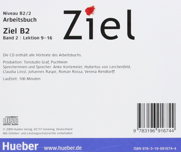 Паперова книга «Ziel B2/2, AB Audio-CD», авторів Аня Шуманн, Роза-Марія Даллап’яцца, Анжела Кіліманн, Маресса Вінклер - фото №1
