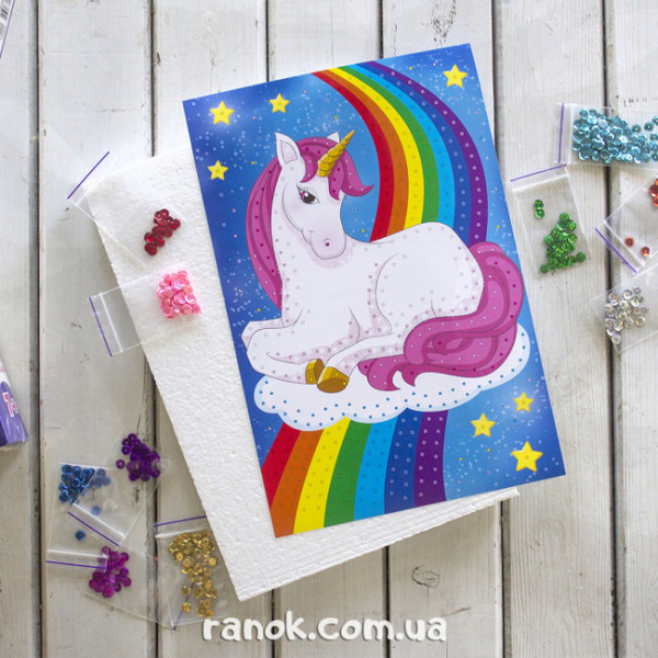  «Картина из пайеток Ranok-Creative Единорог (15100432У)», бренда Ranok-Creative - фото №1