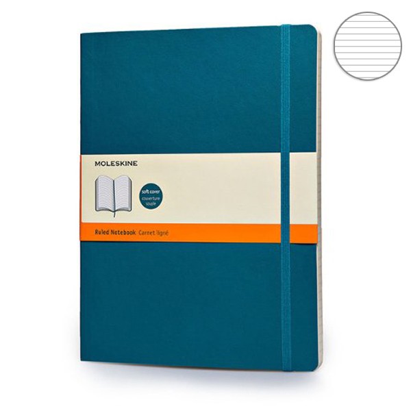  «Блокнот Moleskine Classic большой линия аквамарин (QP621B6)», бренда Moleskine - фото №1