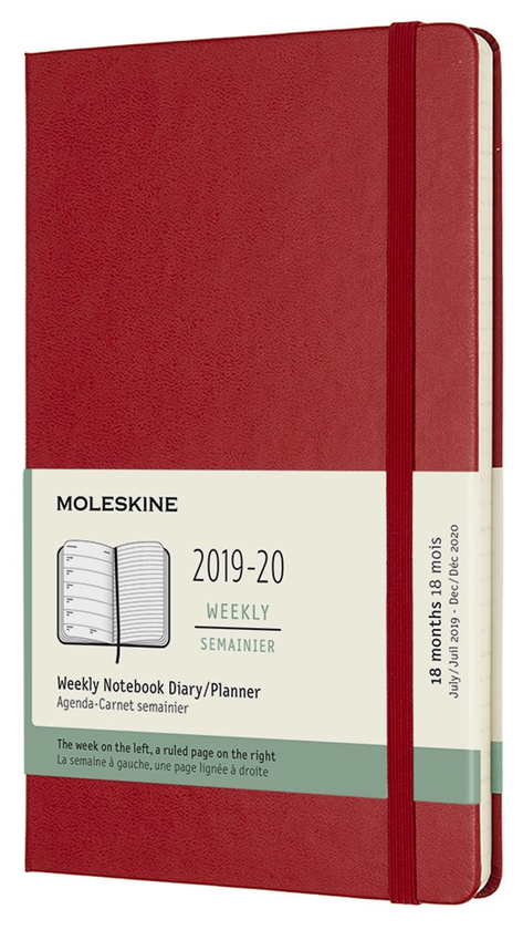  «Еженедельник Moleskine 2019-2020 Красный (DHF218WN3Y20)», бренда Moleskine - фото №1