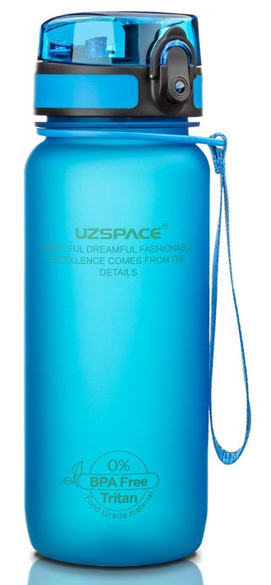  «Бутылка для воды Uzspace 650 мл синяя (3037blue)», бренда Uzspace - фото №1