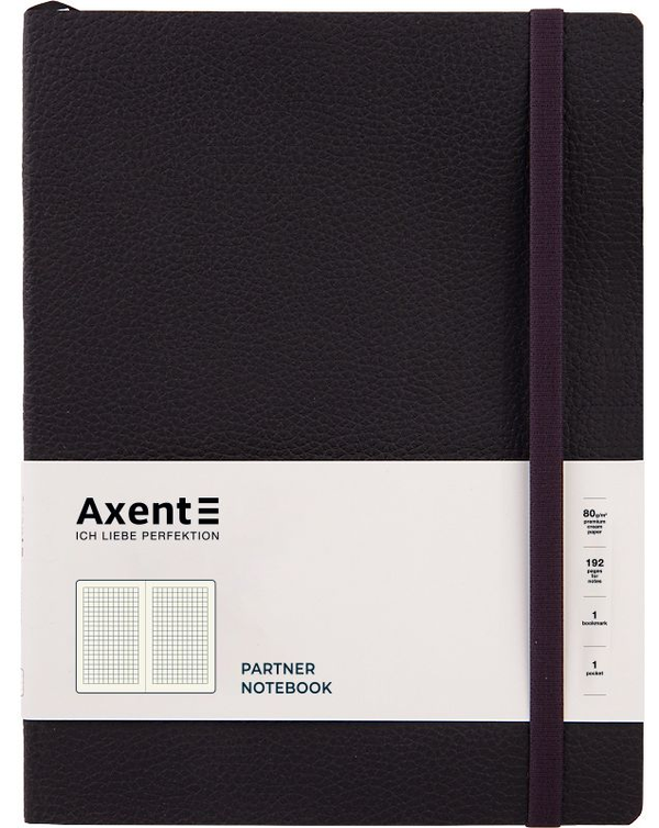  «Книга записная Axent Partner Soft L Черная (8615-01-a)», бренда Axent - фото №1