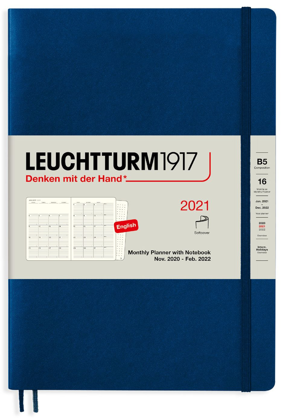  «Ежемесячник Leuchtturm1917 Composition 2021 Темно-синий (362129)», бренда Leuchtturm1917 - фото №1