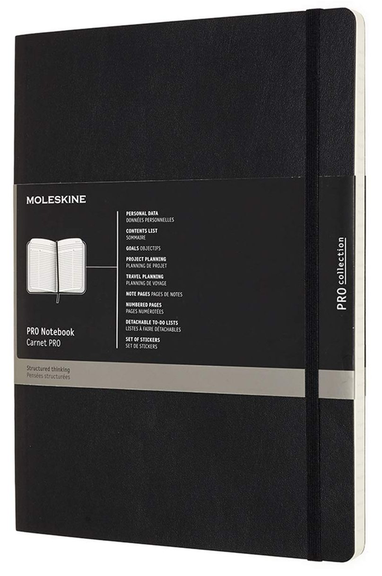  «Записная книга Moleskine PRO недатированная большая черная (PROPFNTB4SBK)», бренда Moleskine - фото №1