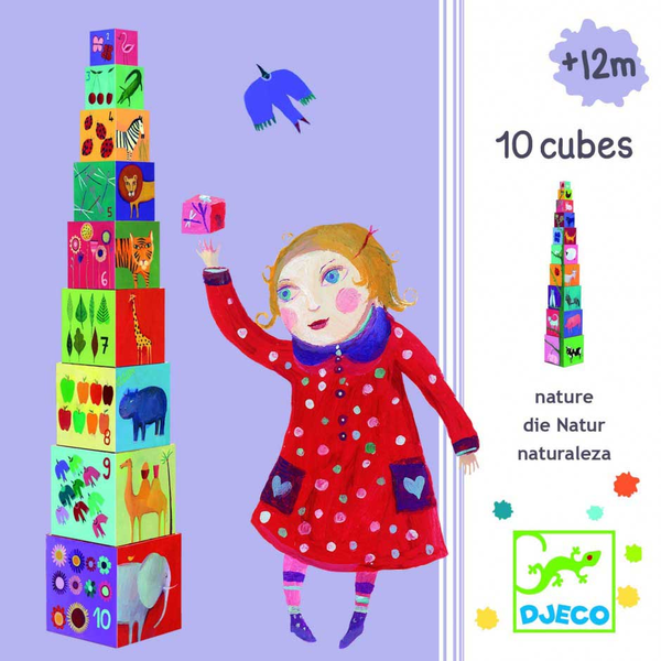  «Пірамідка Djeco Кумедні кубики Мої друзі (DJ08505)», бренду Djeco - фото №1