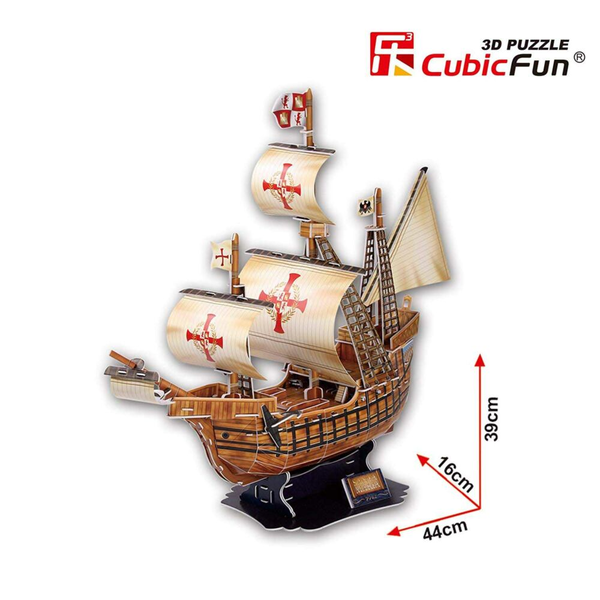  «Тривимірна головоломка-конструктор CubicFun Корабель Санта-марія (T4008h) », бренда Cubic Fun - фото №1