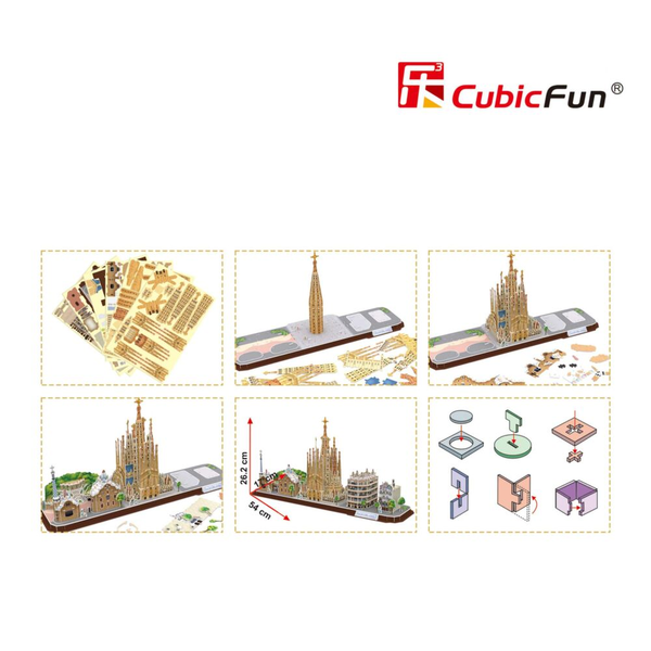  «Тривимірна головоломка-конструктор CubicFun City line Barcelona (MC256h)», бренда CubicFun - фото №1