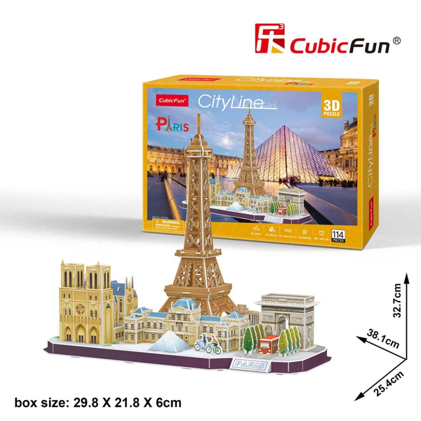  «Тривимірна головоломка-конструктор CubicFun City Line Paris (MC254H)», бренда CubicFun - фото №1