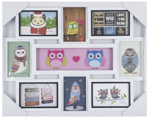 «Фоторамка EVG FRESH 8130 White Collage 8 Owl (6509426)», бренда EVG - фото №1