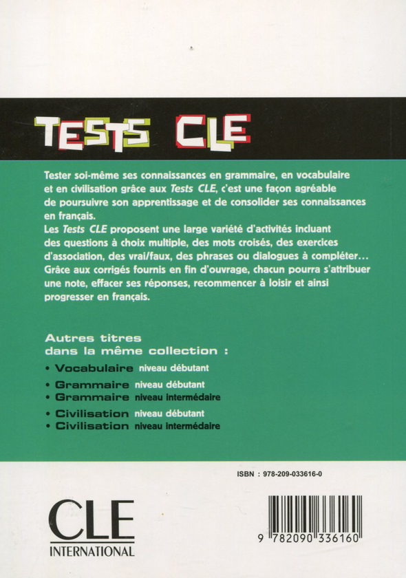 Бумажная книга «Tests CLE  Vocabulaire Intermediaire», автор Элиза Оглисси - фото №1