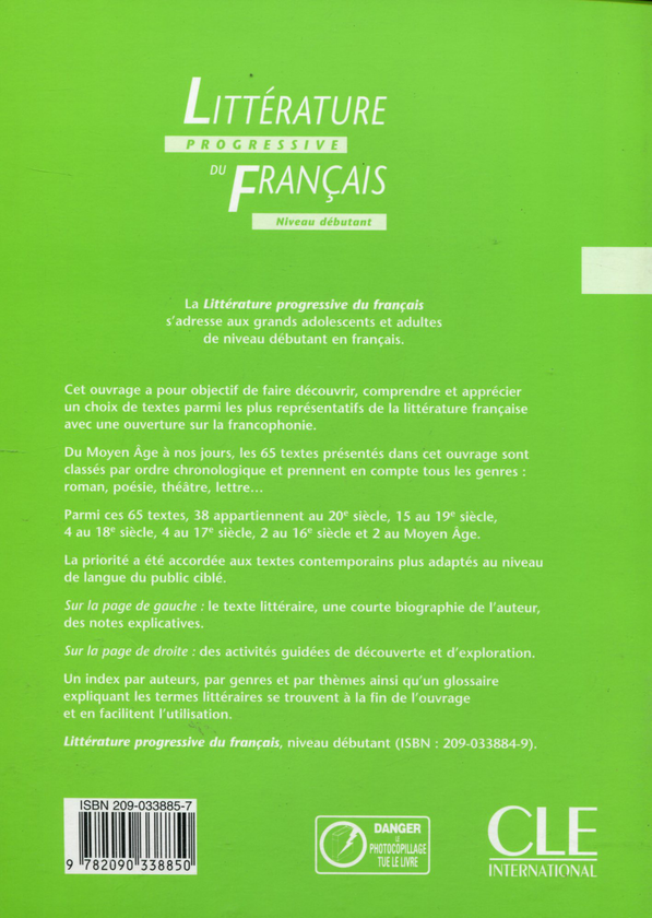Бумажная книга «Littérature Progressive du français - Corrigés - Niveau débutant», авторов Николь Блондель, Мари-Франсуаза Нэ - фото №1