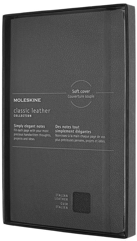 «Блокнот Moleskine Leather Линейка Черный (LCLH31SBKBOX)», бренда Moleskine - фото №1