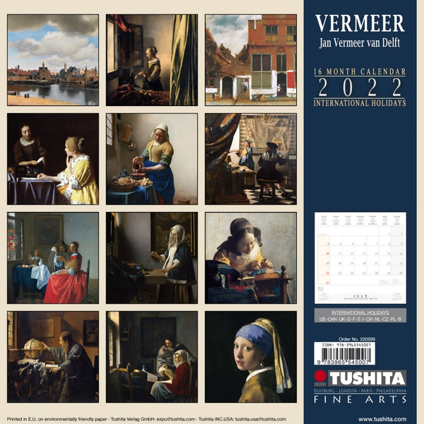Паперова книга «Календар на 2022 Jan Vermeer van Delft» - фото №1