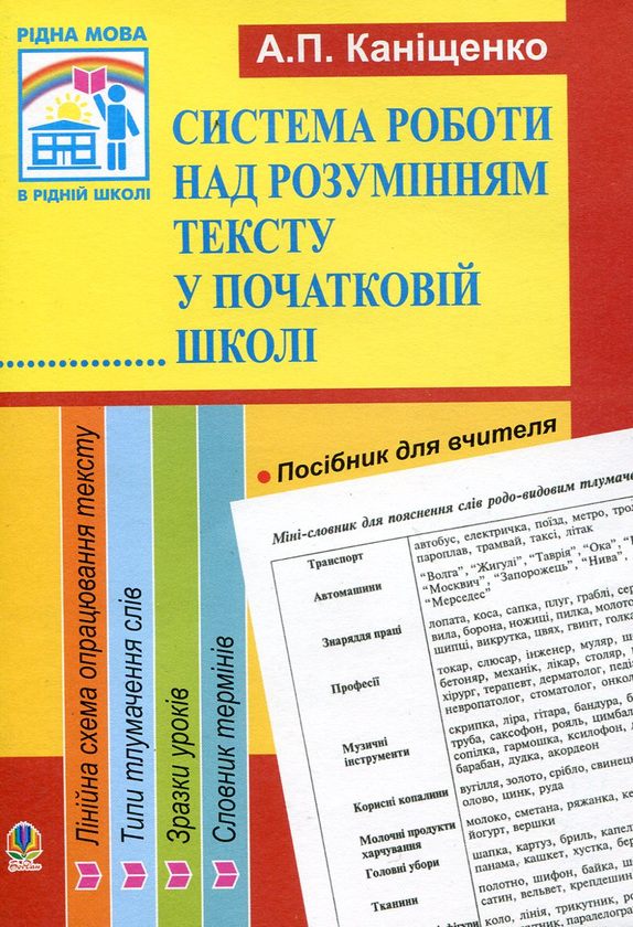 [object Object] «Система роботи над розумінням тексту у початковій школі», автор Антонина Канищенко - фото №1