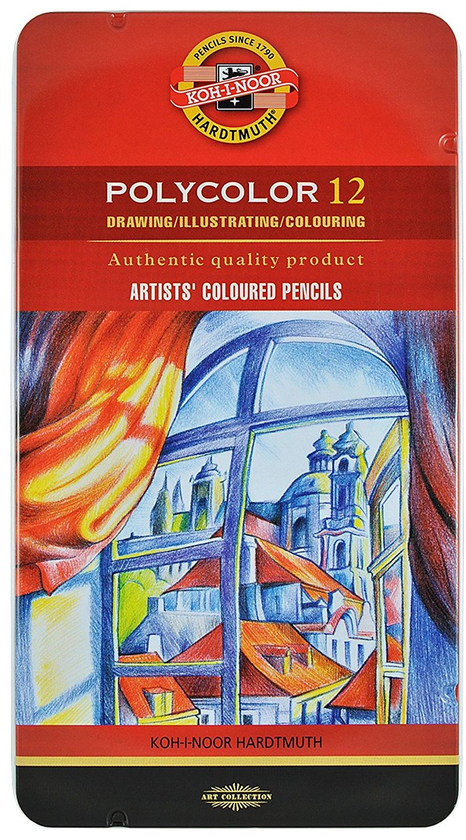 «Олівці кольорові Koh-i-noor Polycolor 12 шт (3822012002PL)», бренду Koh-i-Noor Hardtmuth - фото №1