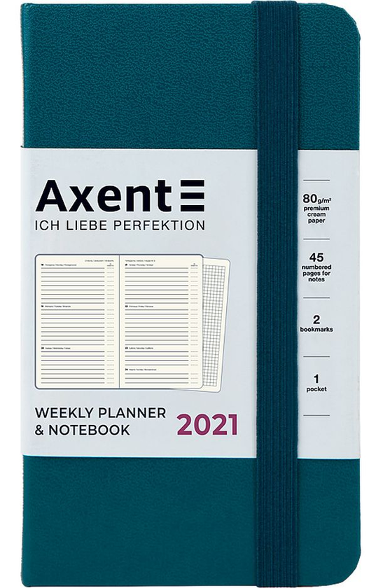  «Еженедельник Axent Pocket Strong 2021 Малахитовый (8508-21-31-a)», бренда Axent - фото №1