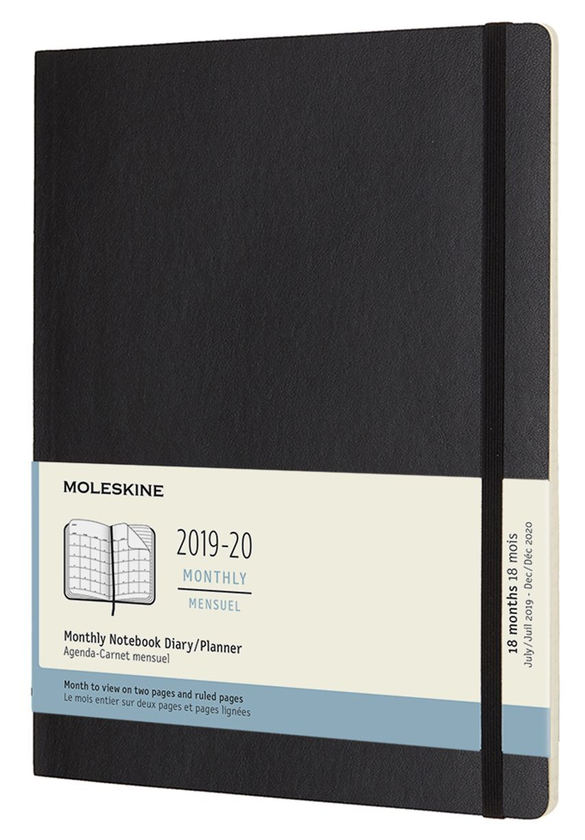  «Ежемесячник Moleskine 2019-2020 Черный (DSB18MN4Y20)», бренда Moleskine - фото №1