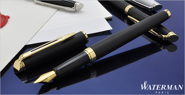 «Перьевая ручка Waterman Hemisphere Matt Black GT (12 003)», бренда Waterman - фото №1