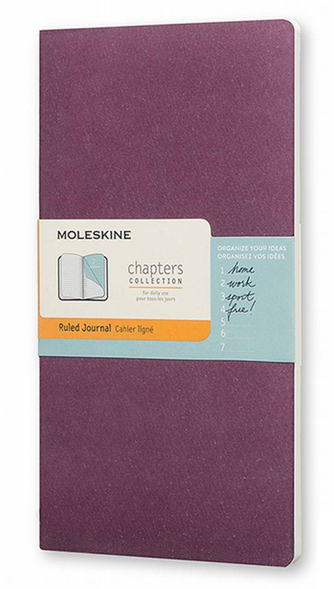  «Карманная тетрадь для записей Moleskine Chapters Slim в мягком переплете сливовый (CPT021H8)», бренда Moleskine - фото №1