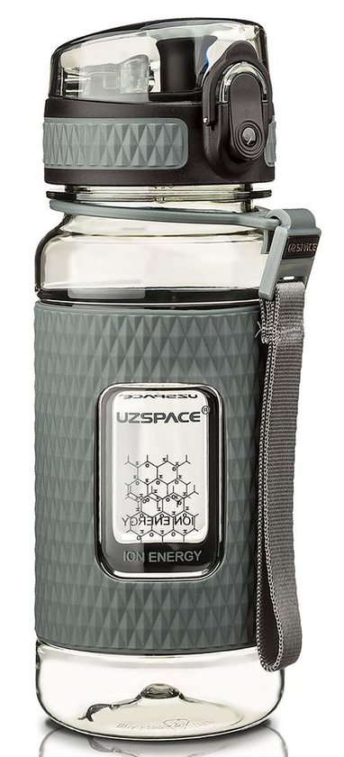  «Детская бутылка для воды Uzspace 370 мл серая (5043grey)», бренда Uzspace - фото №1
