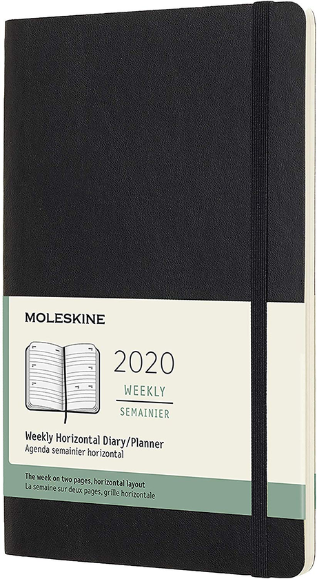  «Еженедельник Moleskine на 2020 год Горизонтальный Черный (DSB12WH3Y20)», бренда Moleskine - фото №1