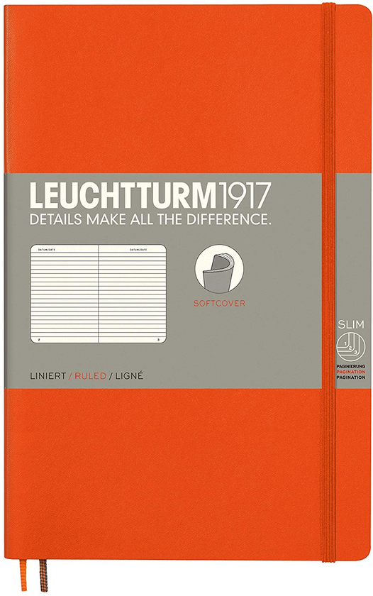  «Блокнот Leuchtturm1917 Paperback Линия Оранжевый (358299)», бренда Leuchtturm1917 - фото №1